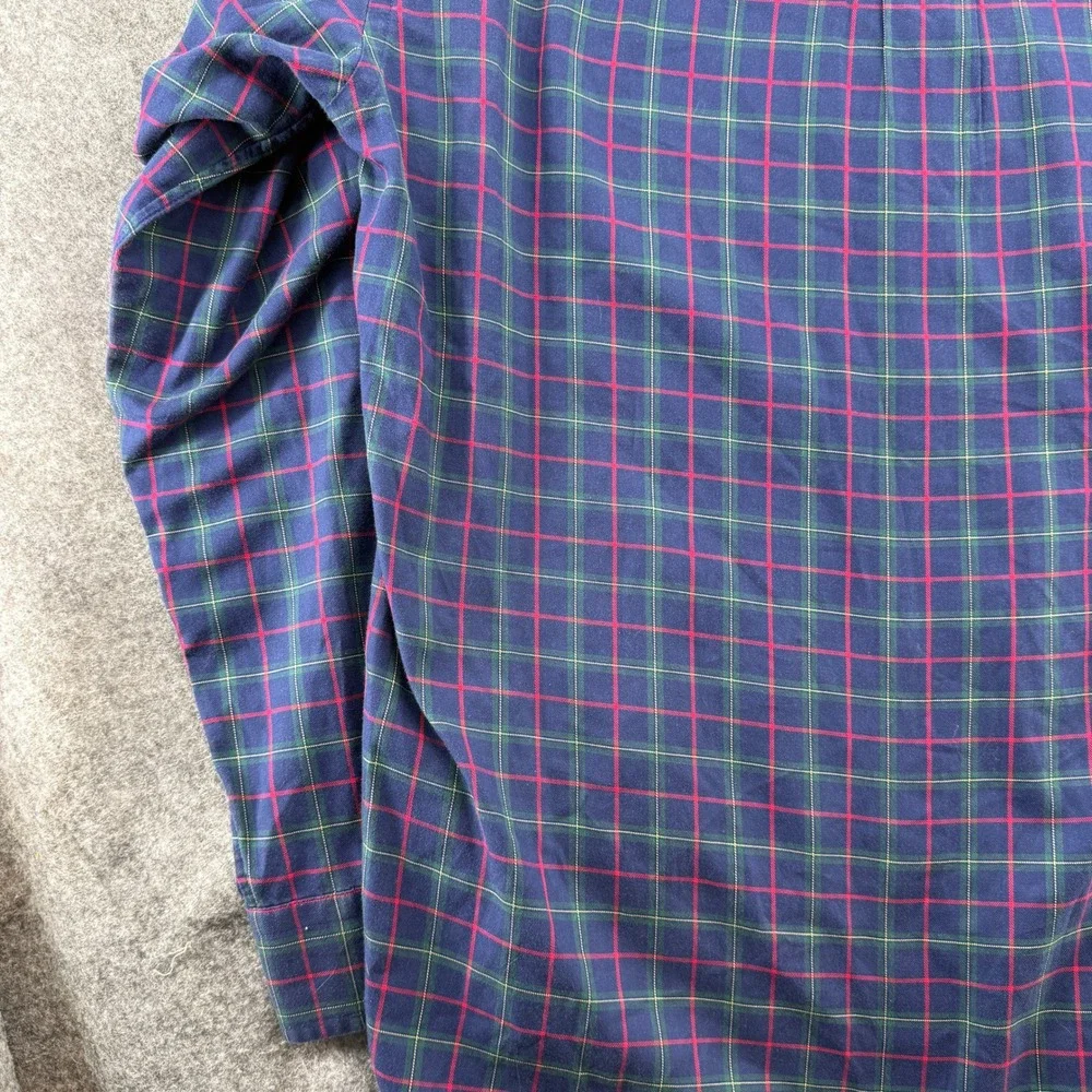 Vineyard Vines Button Down Mens S Blue Red Green Plaid Long Sleeve Cotton Shirt